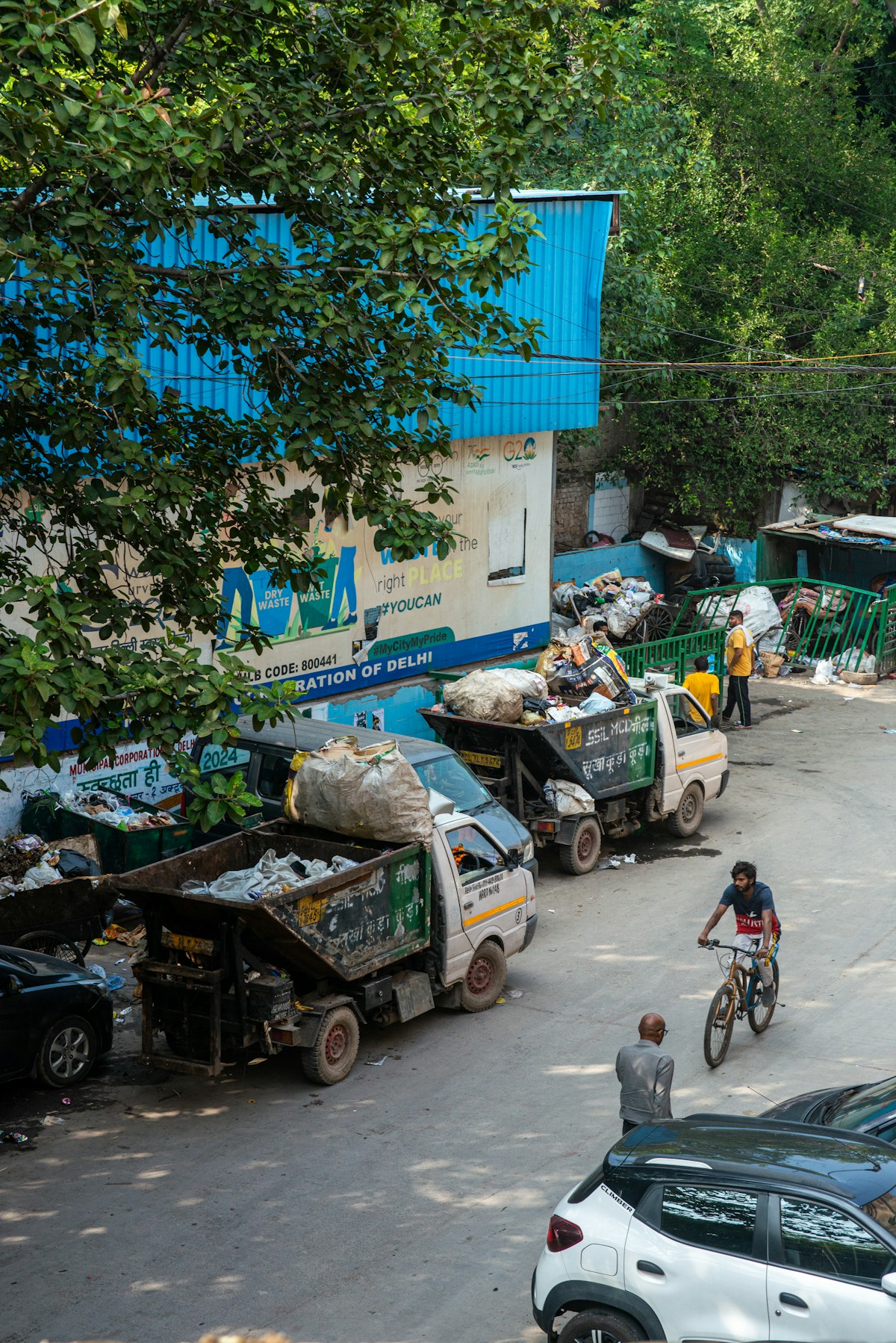 Municipal waste collection fleet in operation